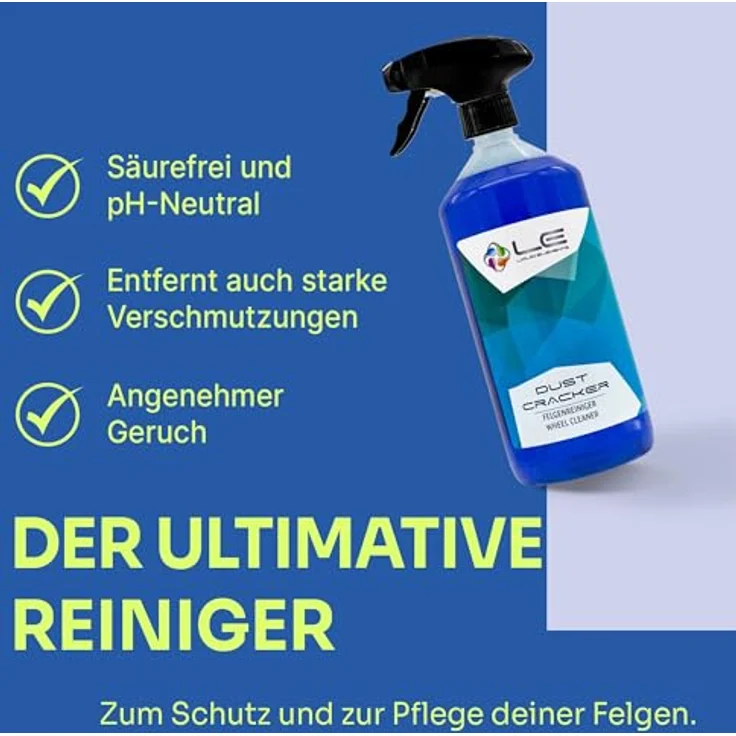 Liquid Elements Felgenreiniger Dust Cracker 1 Liter – säurefreier Reiniger mit Wirkindikator – entfernt hartnäckige Verschmutzungen – Bild 5