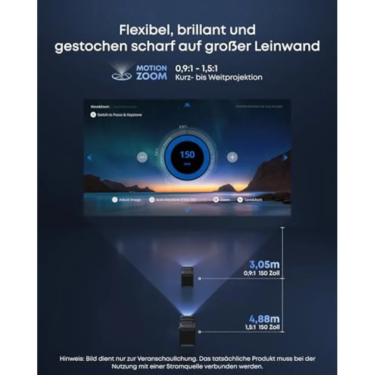 NEBULA X1 Triple Laser 4K Beamer, 3500 ANSI Lumen, 56000:1 Kontrast, 40W Stereo Sound, AutoKalibrierung, Dolby Vision, 300 Zoll, Outdoor, GTV – Bild 5