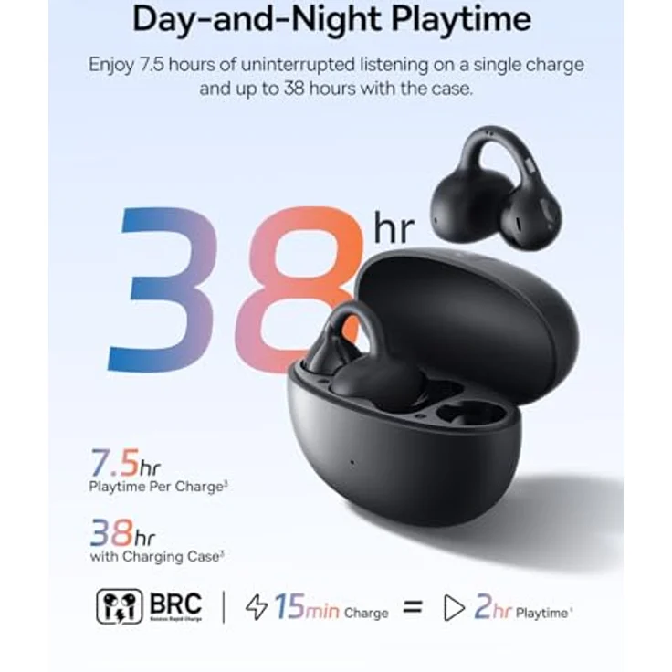 Baseus Bass BC1, Open-Ear TWS Kopfhörer mit Clip-On, leichter Tragekomfort, kraftvoller Bass, schwarz – Bild 5