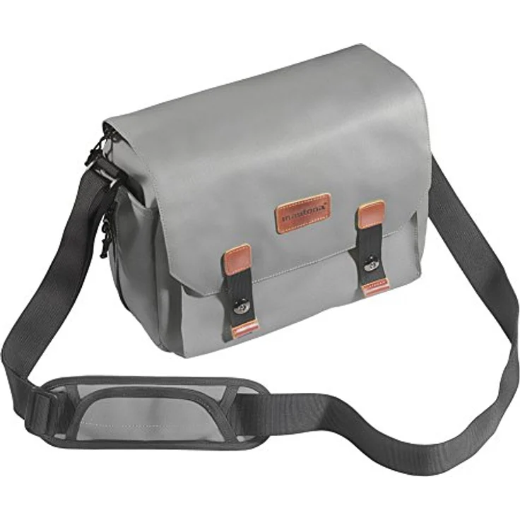 Mantona Kameratasche Milano grande (modische Universaltasche für Digital-Spiegelreflex-Kameras und Systemkameras plus Zubehör, Vintage, graues Interieur) grau - Preisvergleich – Bild 4