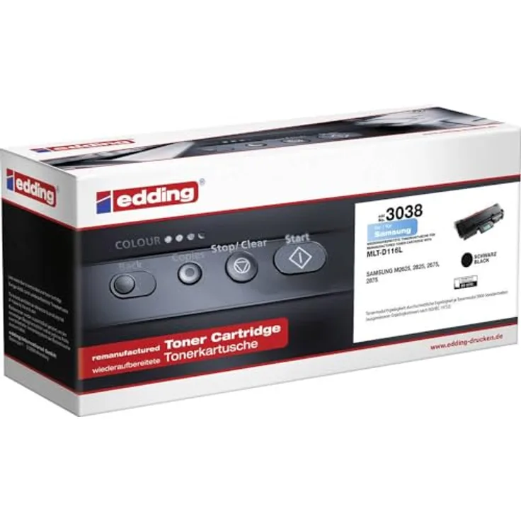Edding Toner für Samsung MLT-D116S, MLT-D116L, Schwarz, 3000 Seiten, hohe Druckqualität, Kompatibel 3038 18-3038