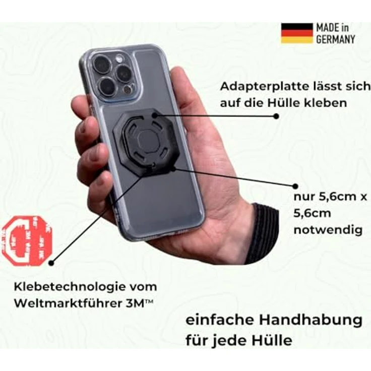 Feschd Bike Bundle, Smartphone Halterung mit integrierten Fingerring, Magnethalter und Vibrationsdämpfer, Schwarz – Bild 4