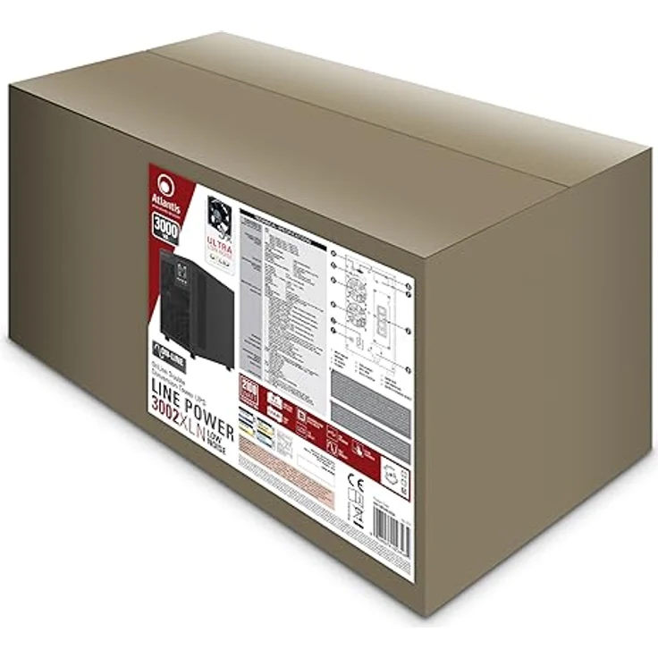 Atlantis A03-OP3002XLN, USV mit 3000 VA, 2100 W, Online-Doppelwandler, reine Sinuswelle, Tower-Ausführung, 4 IEC-Steckdosen, USB, RS232, 12 V – 9 Ah, extrem leise mit 31,3 dBA – Bild 11