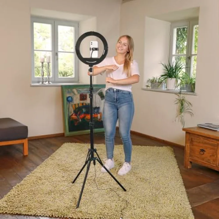 Hama SpotLight Steady 120 III, Ringleuchte mit 160 LEDs, einstellbarer Farbtemperatur und Lichtintensität, schwarz – Bild 11