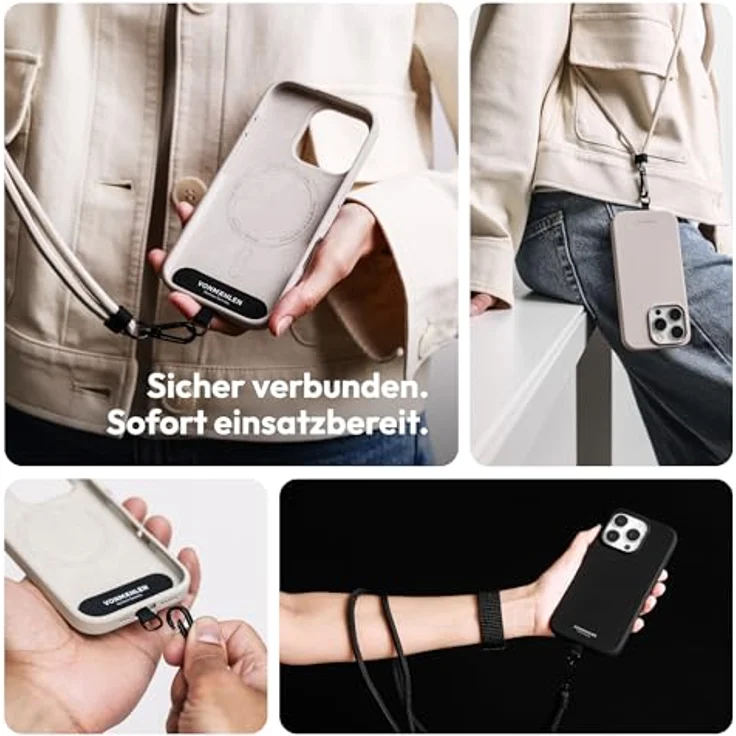 Vonmählen Infinity Go Gurt, universelle Handy-Kette für jede Marke, schwarz – Bild 5