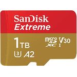 SanDisk Extreme microSDXC UHS-I Speicherkarte 1 TB + Adapter (Für Smartphones, Actionkameras und Drohnen, A2, C10, V30, U3, 190 MB/s Übertragung, RescuePRO Deluxe)
