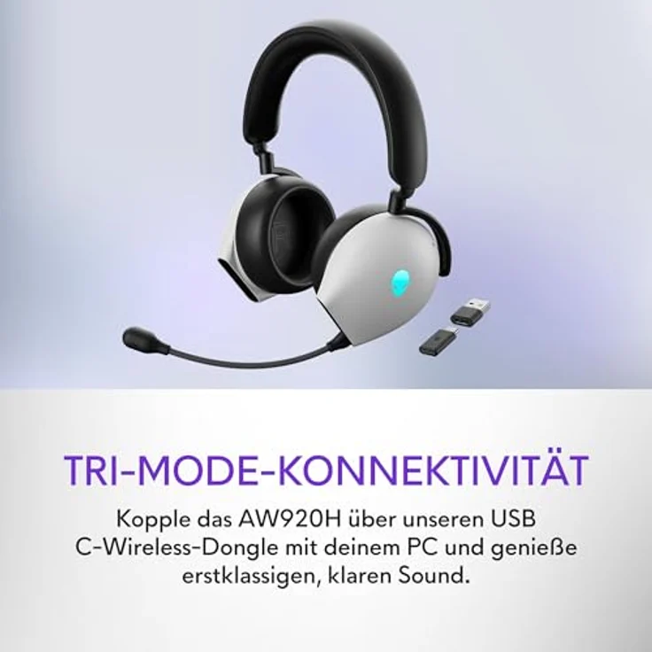 Dell Alienware Tri-Mode Wireless Gaming-Headset, Lunar Light – Bild 6
