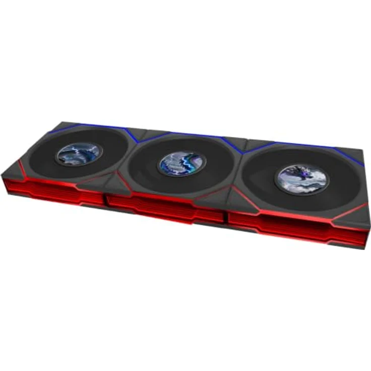 Lian Li UNI FAN TL LCD FLEX Wireless Lüfter, 120mm, ARGB-Beleuchtung, 1,8-Zoll-LCD, 3er-Pack mit Controller, schwarz – Bild 1