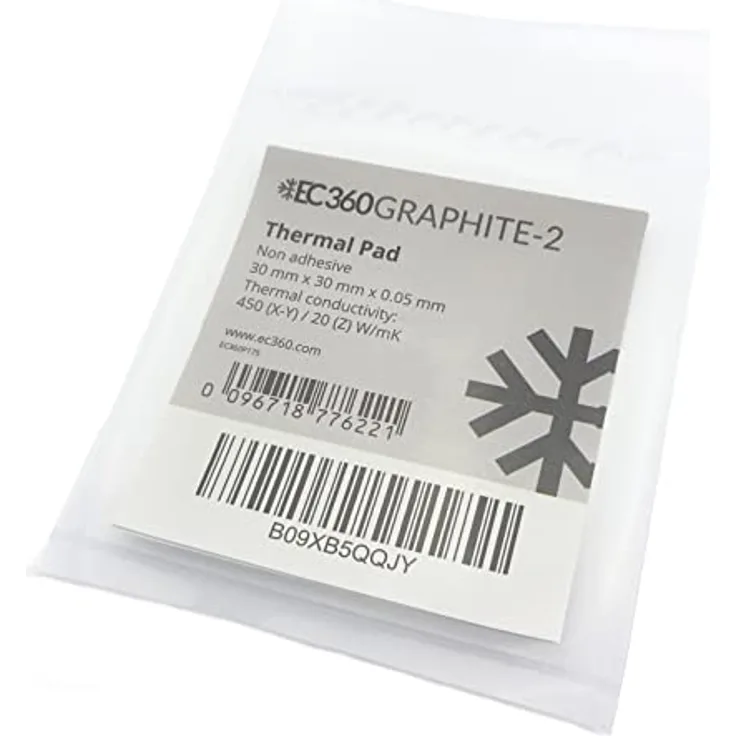 EC360 GRAPHITE-2, 20W/mK Wärmeleitpad (30 x 30 x 0,05 mm) mit überragender Wärmeleitfähigkeit und einfacher Installation