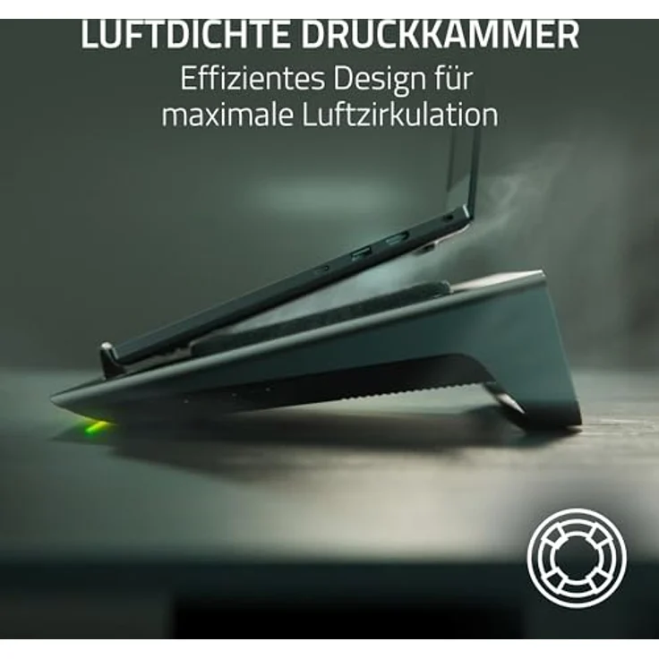 Razer Laptop Cooling Pad - Luftdichte Druckkammer, benutzerdefinierte Lüfterkurven, 3-Port USB-A Hub, Multifunktionstasten, Schwarz – Bild 3