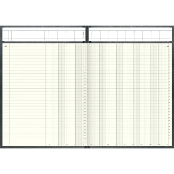 König & Ebhardt Notizbuch Spaltenbuch A4, 13 Spalten, 96 Blatt, hellblau, Fadenheftung mit Kopfleiste – Bild 2
