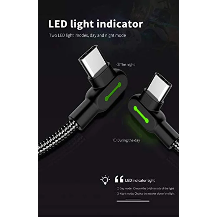 Mcdodo LED 90 Grad 1,8m Ladekabel Nylon geflochten für USB C Anschluss – Bild 5
