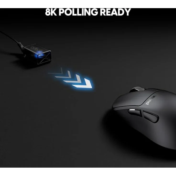 Pulsar X3 LHD CrazyLight Medium (Jet Black) - Gaming Maus mit 32.000 DPI, 8.000 Hz Pollingrate und 50 g Beschleunigung, ergonomisches Design für Linkshänder – Bild 6