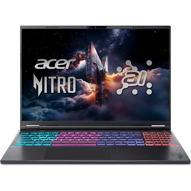 Acer Nitro 16S AI (AN16S-61-R7CZ) Gaming Laptop, 16" WQXGA 180Hz, Ryzen AI R7-350, 32GB RAM, 1TB SSD, GeForce RTX 5070Ti, schwarz