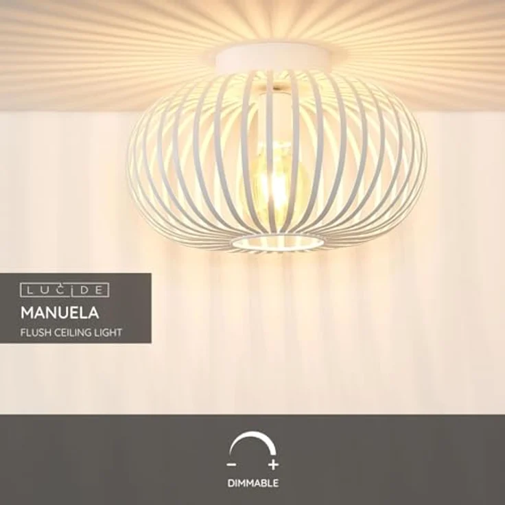 LUCIDE MANUELA - Deckenleuchte - Ø 39,5 cm - 1xE27 - Weiß - LED geeignet, aus Metall, dimmbar – Bild 3