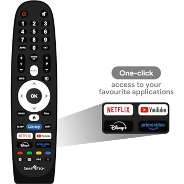 Smart Tech 32HH01K, 32 Zoll (80 cm) HD-LED-Fernseher mit Smart TV, Netflix, YouTube, Prime Video, Whale OS, 1366 x 768 Pixel – Bild 4