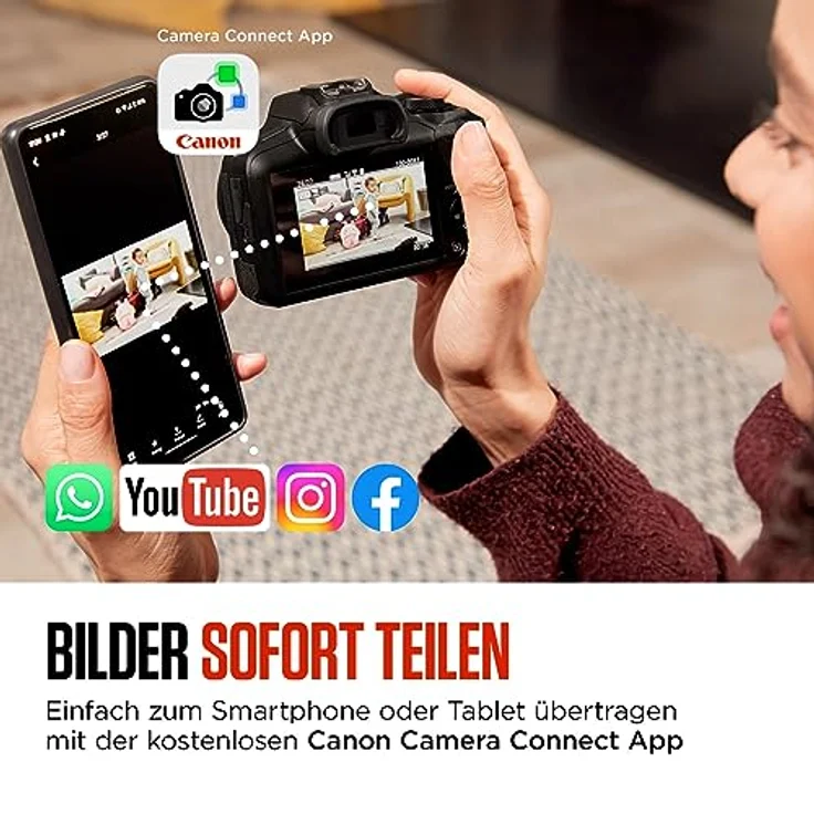 Canon EOS R100 Spiegellose Kamera + RF-S 18-45mm IS STM Objektiv (Kompaktkamera, 4k Videokamera, Digitalkamera mit Autofokus und Motiverkennung für Augen Tiere Fahrzeuge, Filter- und Kreativassistent) – Bild 5