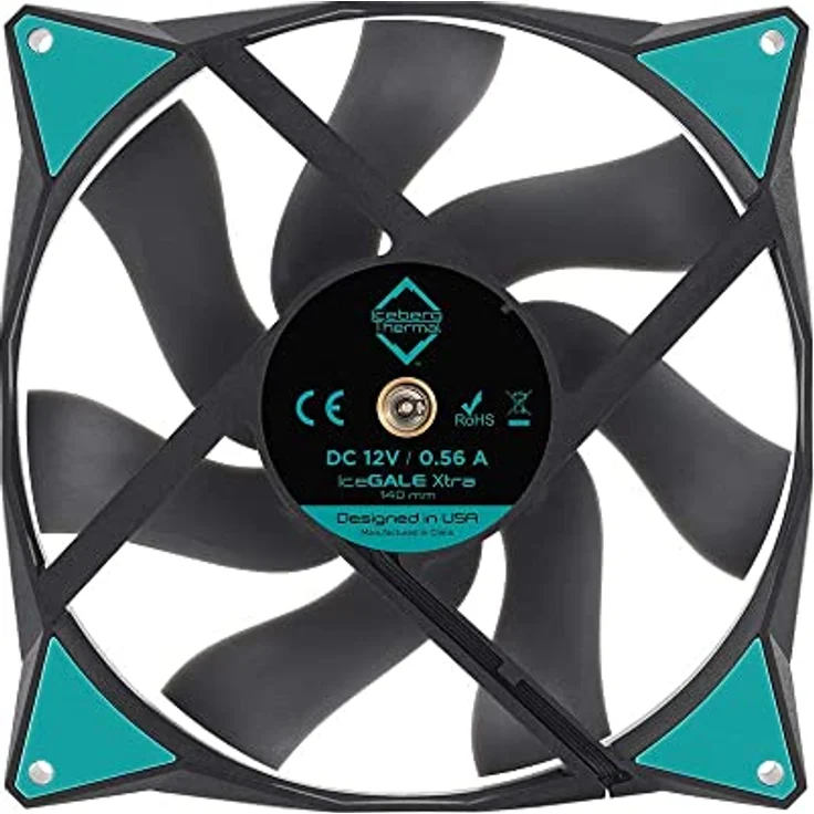 Iceberg Thermal IceGALE Xtra 140 mm PWM Kugellager Hochleistungs-Gehäuselüfter, Schwarz – Bild 3