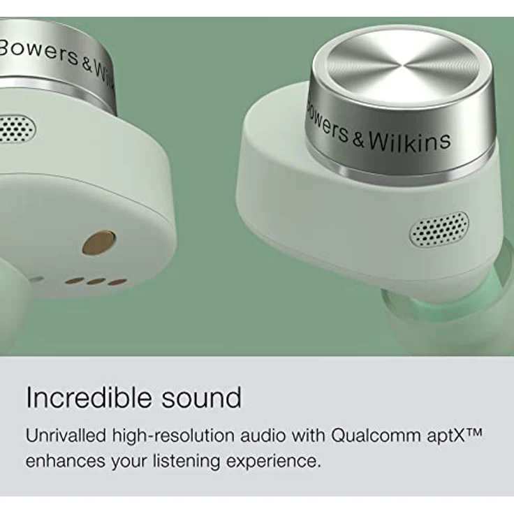 Bowers & Wilkins Pi5 S2 (Modelljahr 2023) kabellose True Wireless Noice Cancelling Kopfhörer mit Bluetooth, aptX, aktivem Noise Cancelling (ANC) und integrierten Mikrofonen // Sage Green – Bild 3