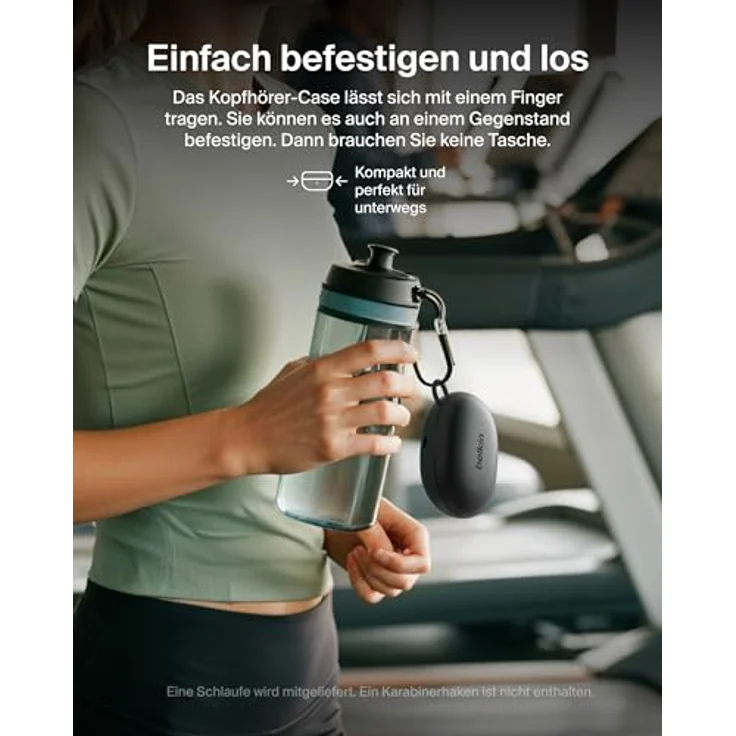 Belkin Activefit Sports In-Ear Kopfhörer AUC016hqBK, kabellos, ANC, 36 h Akkulaufzeit, ergonomisches Design, Schwarz – Bild 6