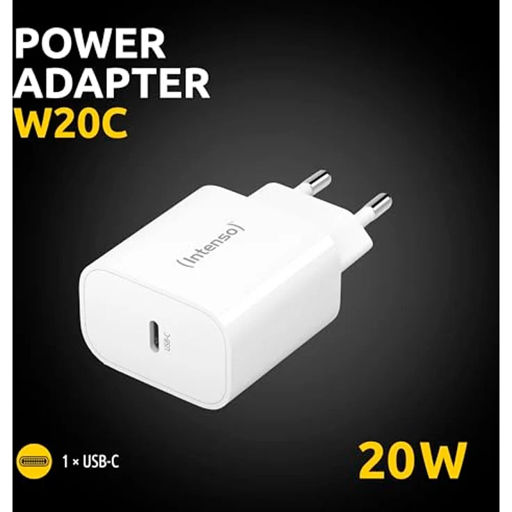 Intenso Power Adapter W20C, USB-C Ladegerät mit 20 Watt, weiß – Bild 2