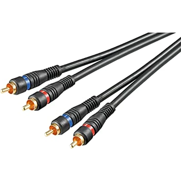 Goobay 1.5m 2x Cinch Stecker auf 2x Cinch Stecker HQ, Schwarz – Bild 1