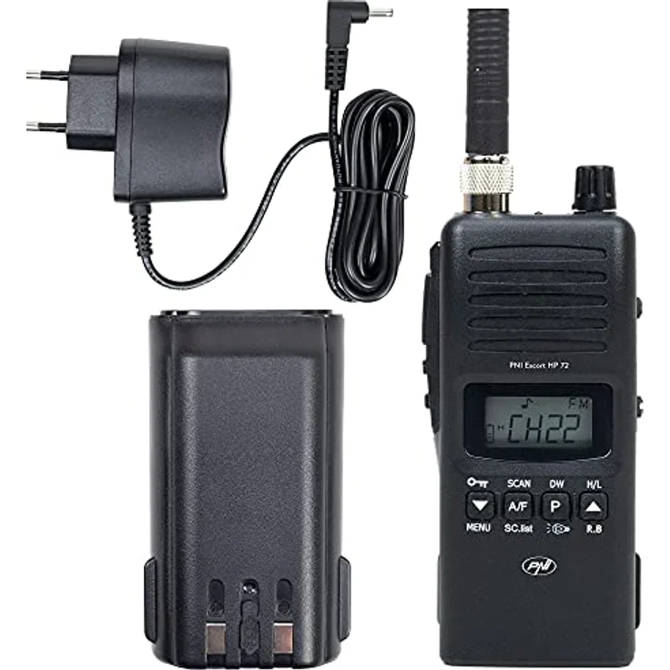 PNI Escort HP 72, Tragbares CB-Funkgerät, Multi-Standard, 4 W, AM-FM, 6-stufig einstellbare Rauschsperre, Dual Watch, Scan, Roger Beep – Bild 1