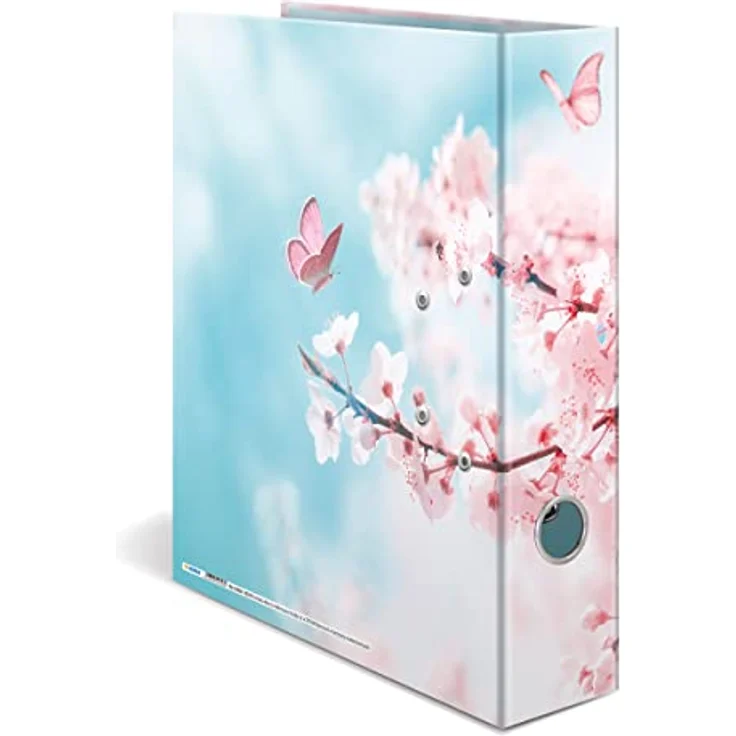 HERMA Präsentationsordner Ordner Cherry Blossom Motivordner 7,0 cm DIN A4, HERMA, Bürotechnik, Frühlingsblumen, Kirschblüten, lila Gefühl, blaue Blumen, Wildblumen, 7 cm große Ordner – Bild 2
