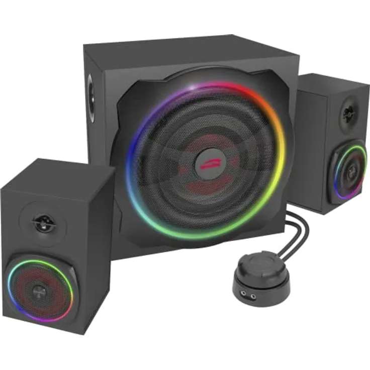 Speedlink Gravity RGB 2.1 Subwoofer System – Lautsprecher mit Bluetooth, Beleuchtung, schwarz