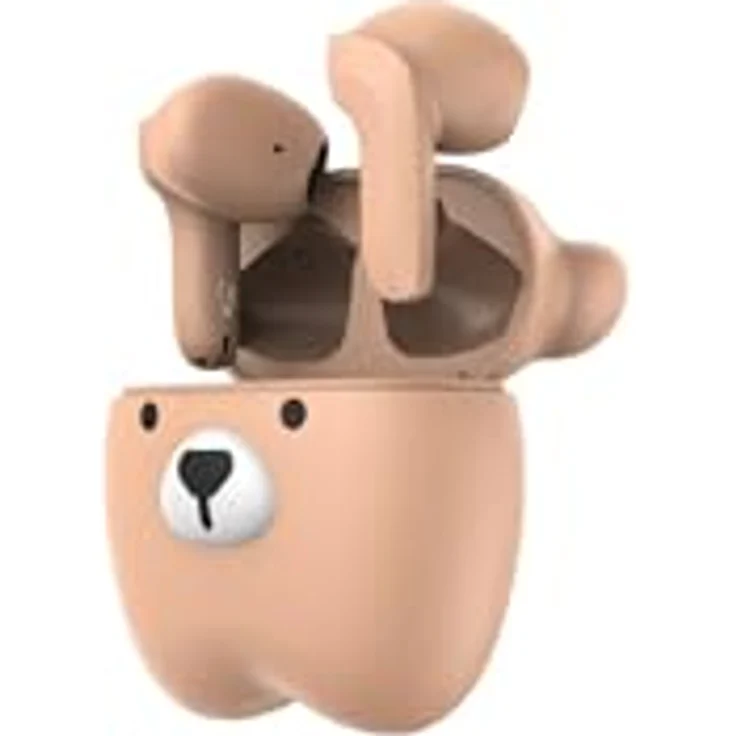 Onestyle TWS-Kids Bluetooth-In-Ear Kopfhörer für Kinder, braun - Niedliches "Bären"-Design, Bluetooth 5.31, klarer Klang – Bild 3