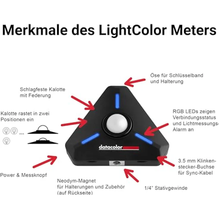 Datacolor LightColor Meter, Bluetooth-fähiges Licht- & Farbtemperaturmessgerät für Fotografie und Videoproduktion, präzise Messung von 1.600K–20.000K, tragbar und stoßfest, 40 Stunden Akkudauer – Bild 3
