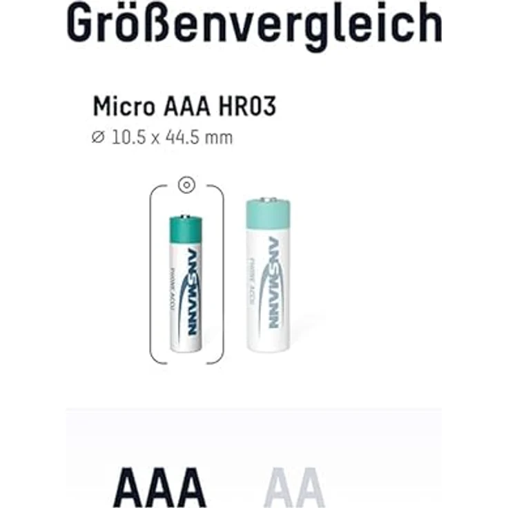 ANSMANN Akku AAA Micro 800 mAh 1,2V NiMH für Schnurlostelefon 2 Stück - Wiederaufladbare Batterien mit geringer Selbstentladung maxE - Akkus ideal für DECT Telefon schnurlos - Rechargeable Battery – Bild 3