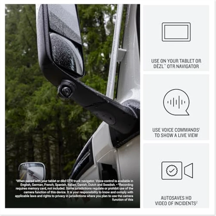 Garmin dēzl DualView, Seiten-Kamerasystem für LKW, Bus und Camper, Echtzeit-Bildübertragung, Überwachung toter Winkel, 1080p Unfallaufzeichnung, wetterfest – Bild 3