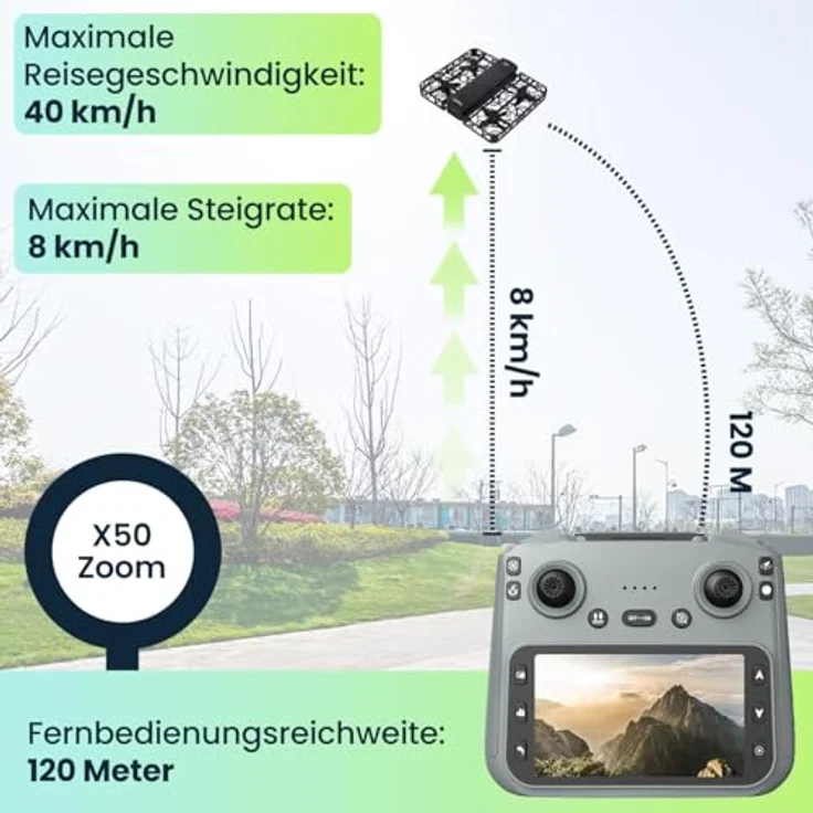 Casativo Duall-Full-HD Kamera Drohne faltbar mit 4,5" FPV, 120 m Reichweite, 25 Minuten Flugzeit, 1280 x 720 Auflösung – Bild 5