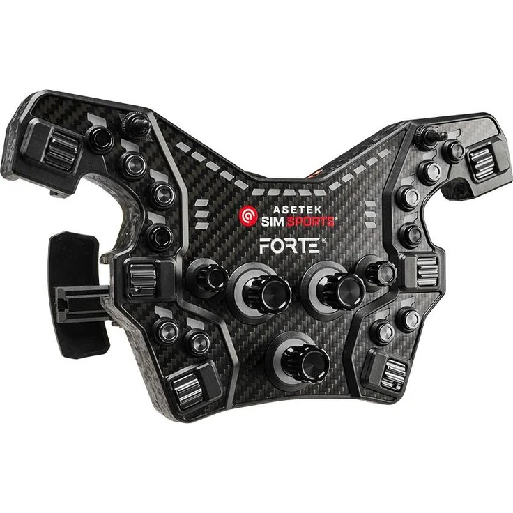 Asetek Forte Formula Button Box V2, Gaming Controller mit 144 programmierbaren Eingaben, Aluminium-Carbonfaser-Gehäuse, Schwarz