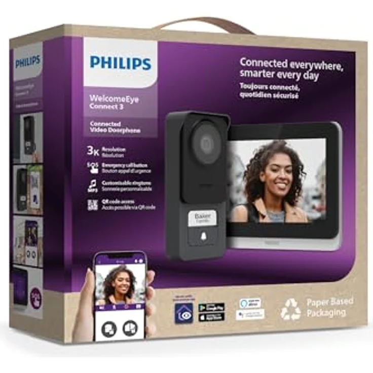 Philips Welcome Eye Connect 3, Videosprechanlage mit HD-Kamera, Infrarot-Nachtlichtfunktion und 165° Weitwinkelobjektiv – Bild 7