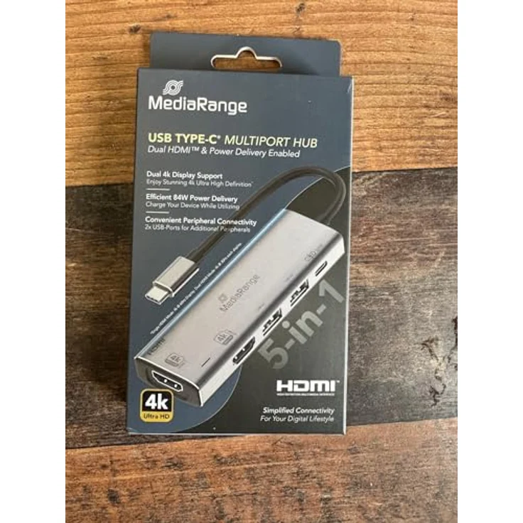 MediaRange MRCS511, USB Type-C Hub mit 480 Mbit/s, silber – Bild 1