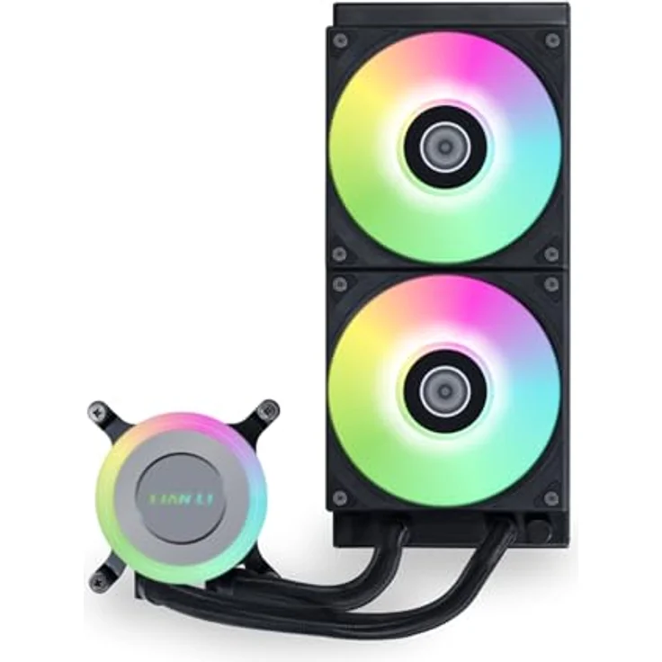 Lian-Li GA II Lite RGB AiO Wasserkühlung - 240mm, schwarz, Hochleistungs-Pumpe mit 16 LEDs und hochdichtem Aluminium-Kühler – Bild 1