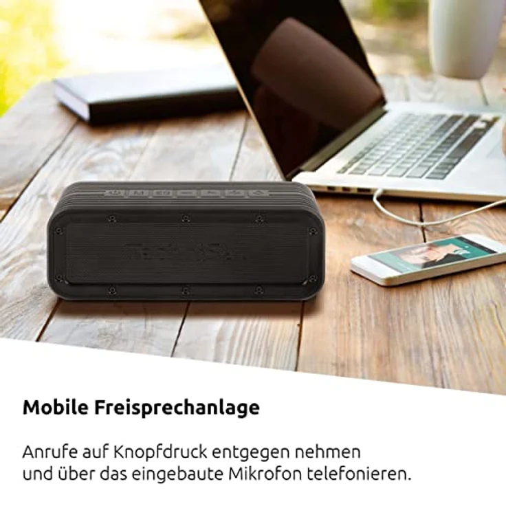 TWS Outdoor Bluspeaker Bluetooth-Lautsprecher wasserdicht, schwarz – Bild 7