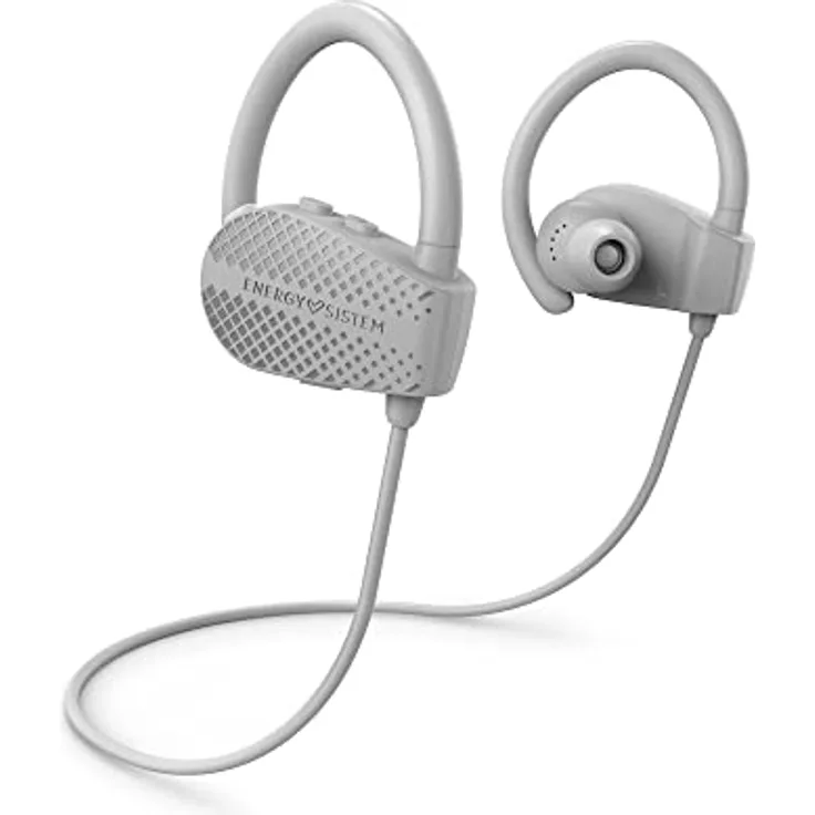 Energy Sistem Earphones Bluetooth Sport 1+ Grau In-Ear Ohrhörer Sport-Kopfhörer (Bluetooth 5.1, Sprachsteuerung, Secure-Fit-Befestigungssystem, Schweißfest), Grau