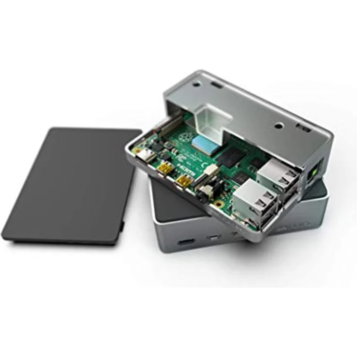FLIRC Case - Aluminium Gehäuse für Raspberry Pi 4, silber/schwarz – Bild 3