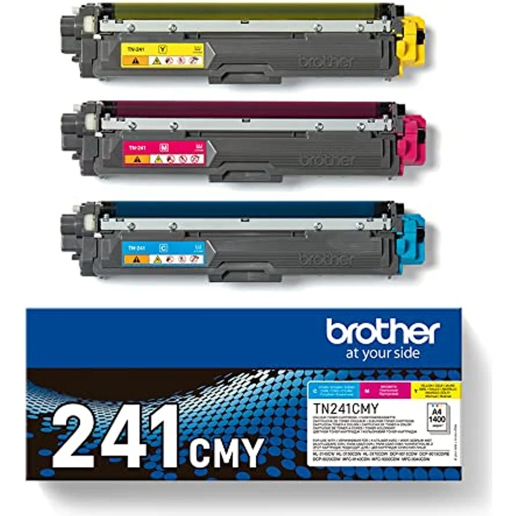 Brother TN-241CMY Original Toner 3er-Pack, Cyan, Magenta, Gelb, für bis zu 1400 Seiten – Bild 2