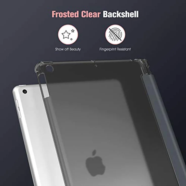 Fintie Hülle für iPad 9. Generation 2021/8. Gen 2020/7. Gen 2019 10.2 Zoll mit Stifthalter, ultradünne leichte Schutzhülle mit transparenter Rückseite und Auto Schlaf/Wach Funktion, Himmelgrau – Bild 5