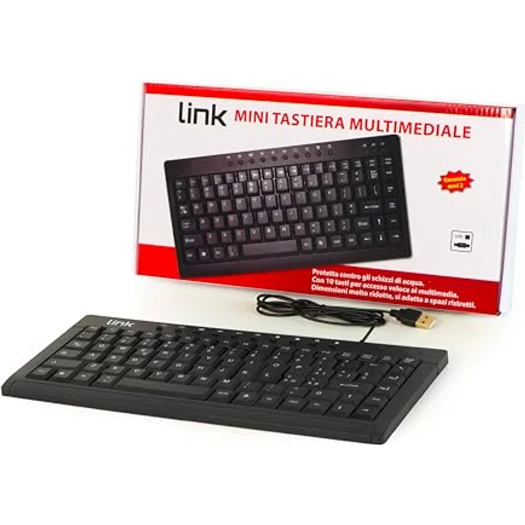 Link LKTAST04 Mini-Tastatur, Multimedia USB [italienisches Layout] – Bild 2