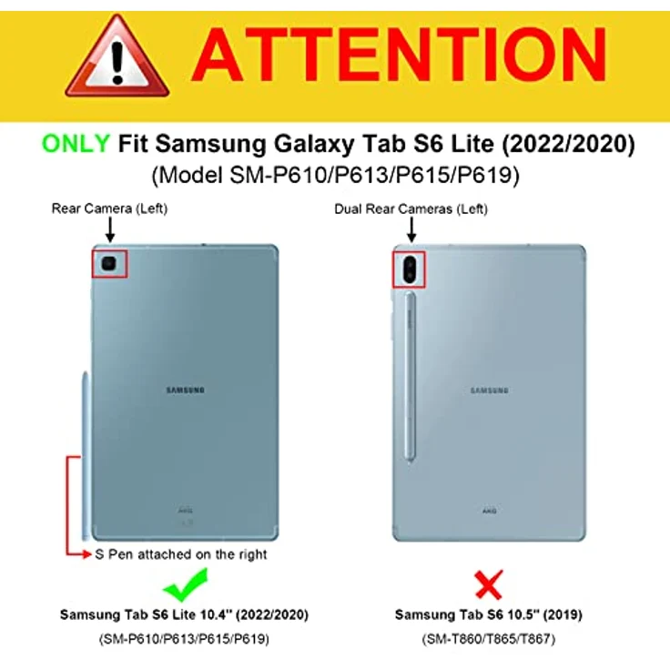 Fintie Tastatur Hülle für Samsung Galaxy Tab S6 Lite 10.4 SM-P610/ P613/P615/P619 2022/2020 - Deutscher Tastatur mit Touchpad Magnetisch Abnehmbarer Keyboard, Schwarz – Bild 2