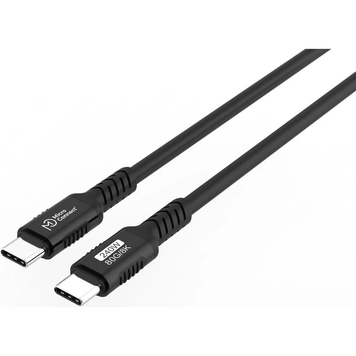 Microconnect MC-USB4-CC80LQ-0.25, 0,25 m USB C Kabel, USB4 Gen 3x2, 240W, Schwarz