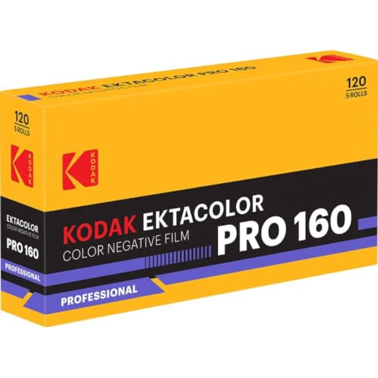 KODAK Ektacolor Pro 160, 120-format Farbnegativfilm mit ISO 160, 5 Rollen, ultrafeines Korn für natürliche Hauttöne – Bild 1