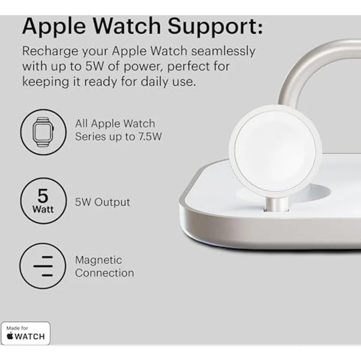 ZENS 4in1 Qi2 Kabelloses Ladegerät, 15 Watt für iPhone, Apple Watch und AirPods, mit 60W USB-C Port und Netzteil inklusive – Bild 4