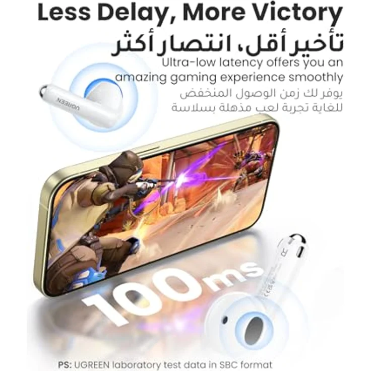 Ugreen HiTune H5 WS201 True Wireless Earbuds, Kabellose Kopfhörer mit 13,6-mm-Membran, Weiss – Bild 6