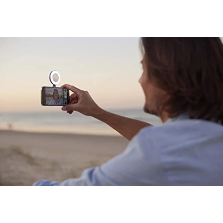 ShiftCam SnapLight – LED-Selfie-Ringlicht mit Vier Helligkeitseinstellungen und eingebautem Akku – Magnetische Halterung lässt Sich an jedem Telefon befestigen – Bild 3